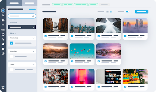 5th Kind CORE digital asset management interface with media grid